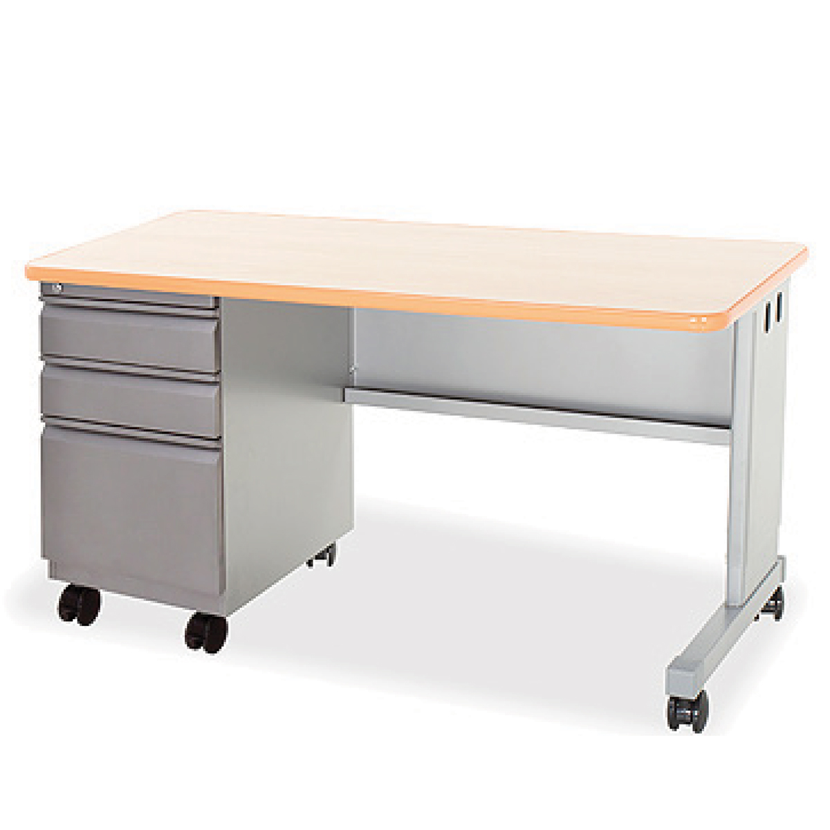 Smith System 24″ X 54″ Cascade Teacher Desk Left Pedestal B/B/F ...